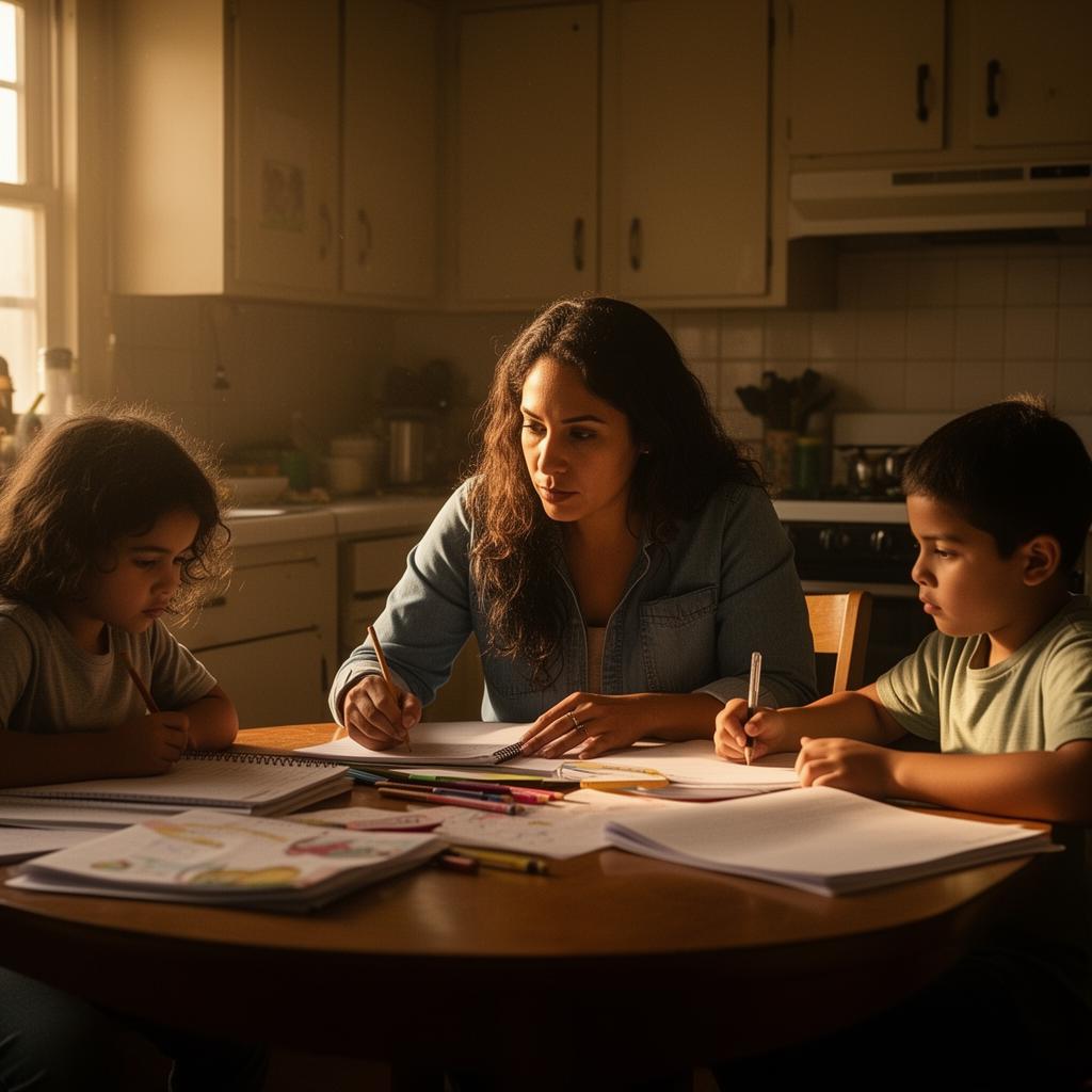 Familia latina en casa